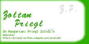 zoltan priegl business card